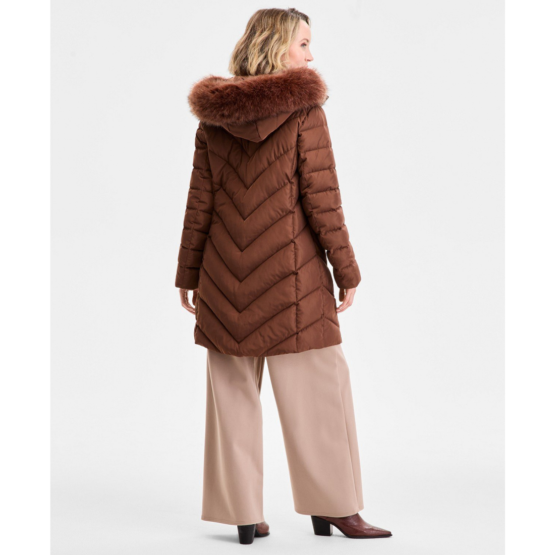 Women's 'Faux-Fur-Trim Hooded Puffer Coat'