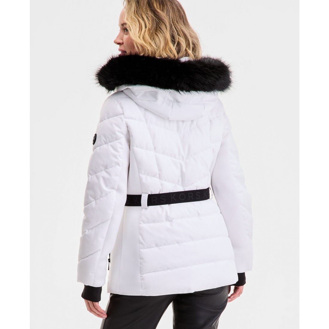 'Faux-Fur-Trim Hooded Puffer Coat' pour Femmes