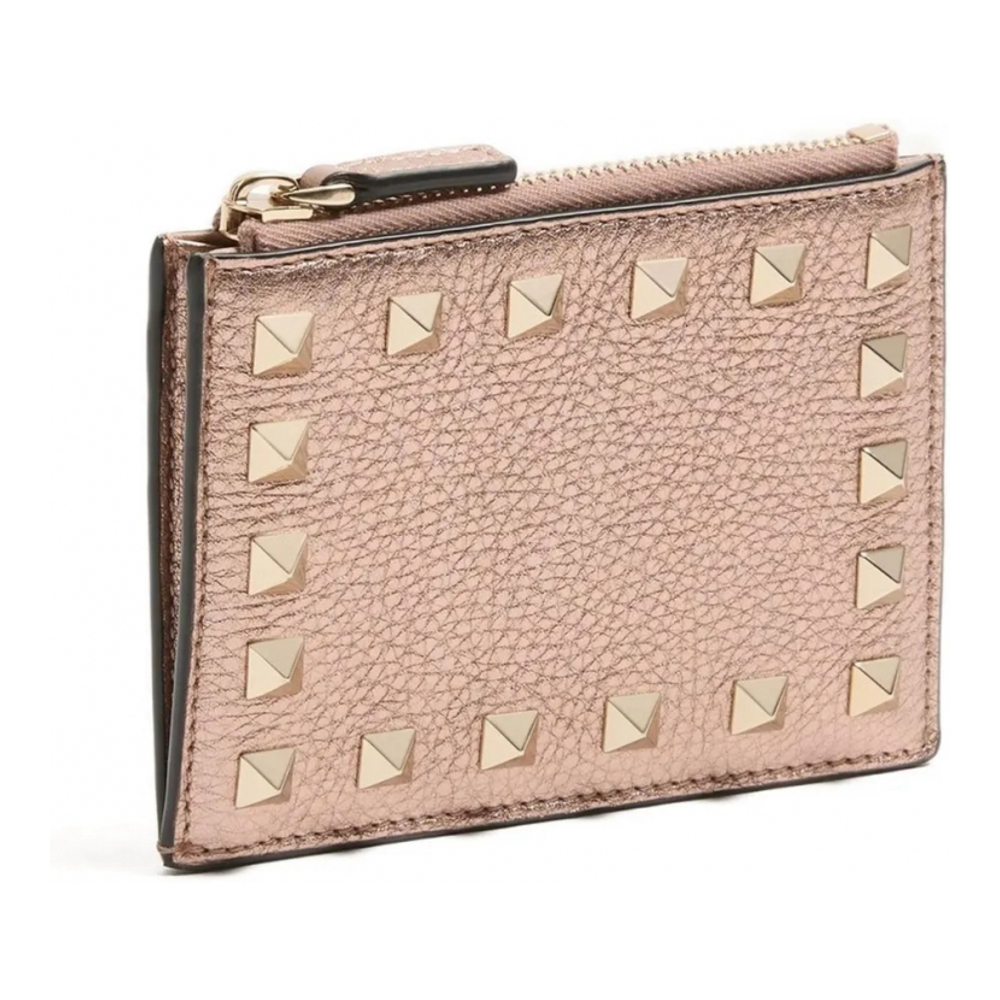 Women's 'Rockstud Grainy' Card Holder