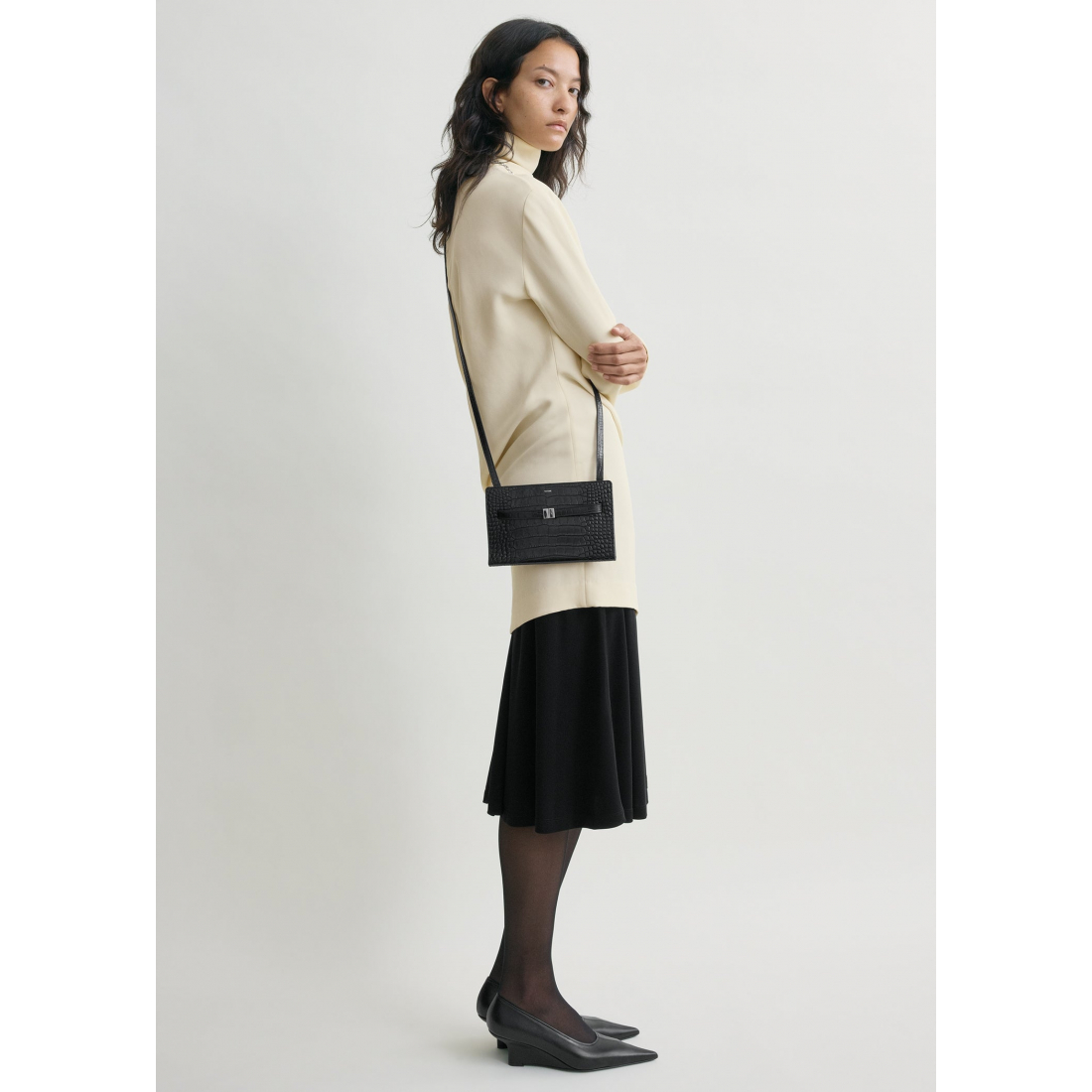 Sac à bandoulière 'Belted Croco-Embossed' pour Femmes