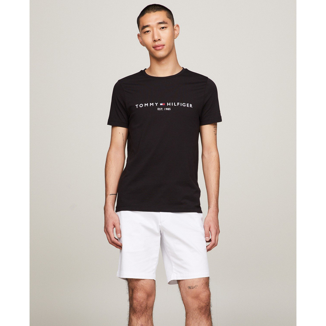 'Embroidered Logo Regular-Fit Crewneck T-Shirt' pour Hommes