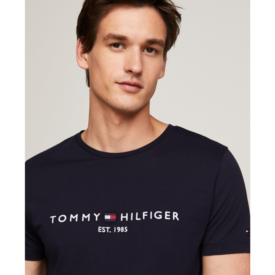 'Embroidered Logo Regular-Fit Crewneck T-Shirt' pour Hommes