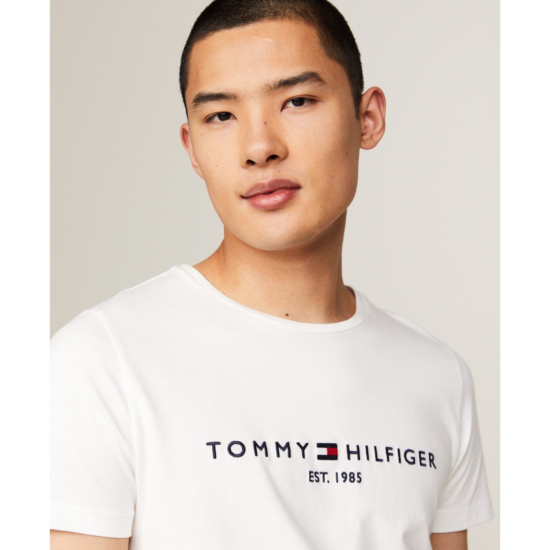 'Embroidered Logo Regular-Fit Crewneck T-Shirt' pour Hommes