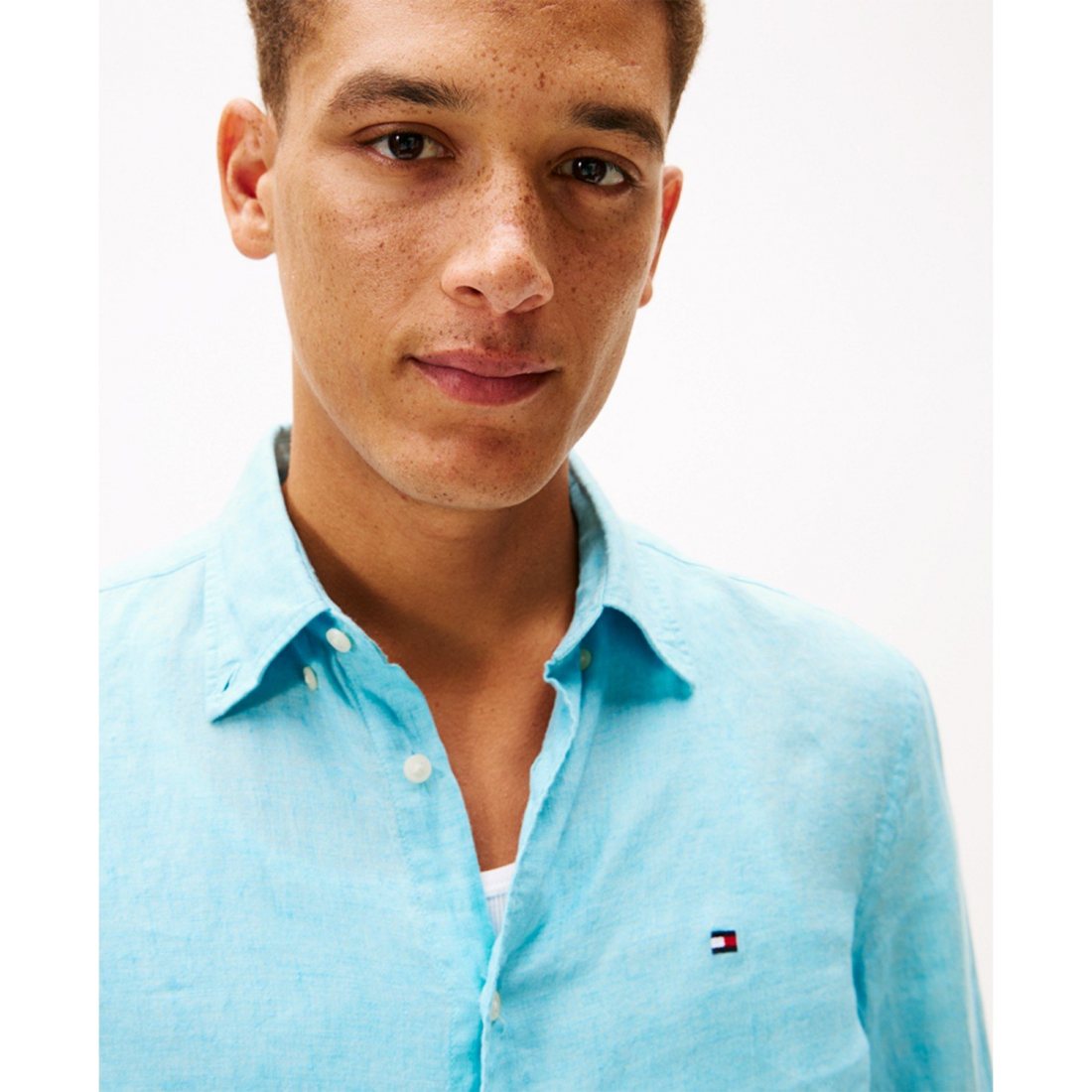 'Button-Down Linen Long Sleeve Shirt' pour Hommes