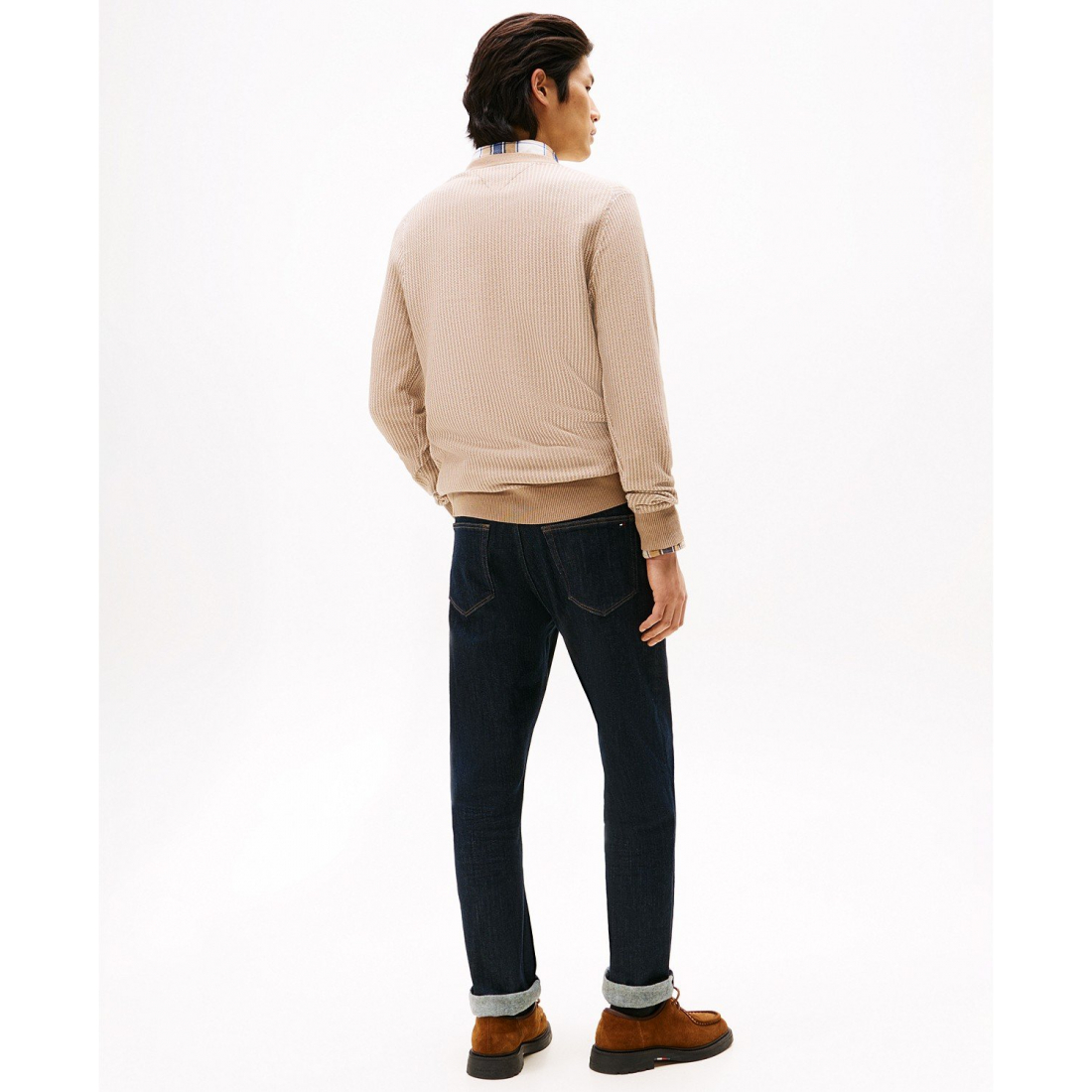 'Crewneck Two-Tone Pima Cotton Cashmere Sweater' pour Hommes