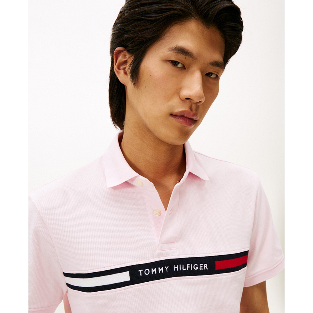 'Short Sleeve Embroidered Chest Stripe Polo Shirt' für Herren