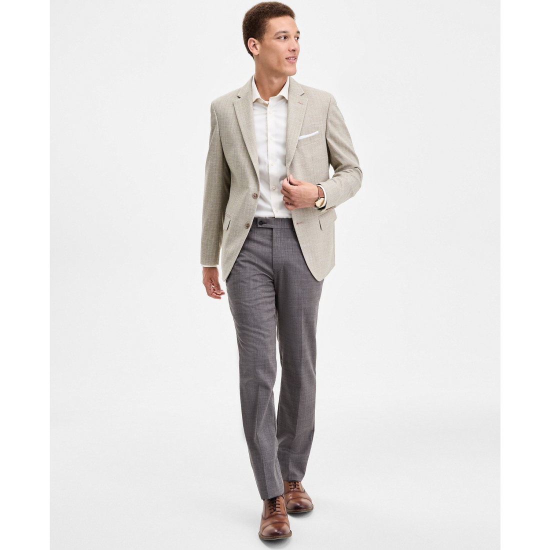 'Modern-Fit Herringbone Sport Coat' pour Hommes