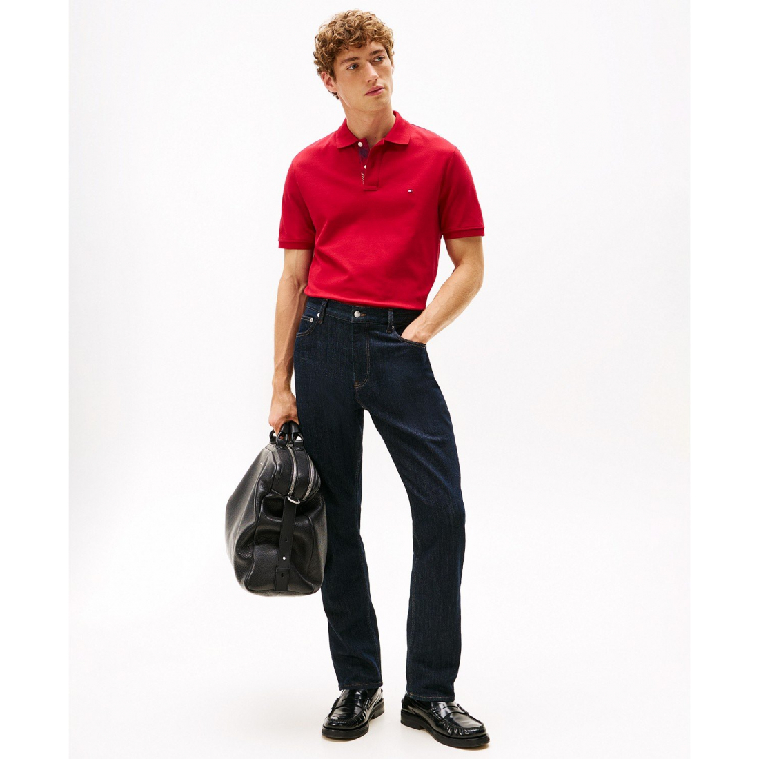 'Regular Fit Plaid Placket Interest Pique Polo Shirt' pour Hommes