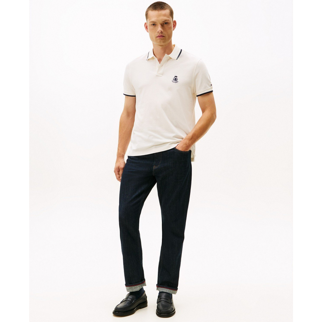 'Seasonal Embroidered Crest Regular Fit Tipped Polo Shirt' pour Hommes