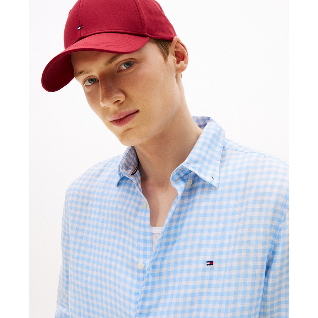 Men's 'Linen Gingham Button Up Shirt'