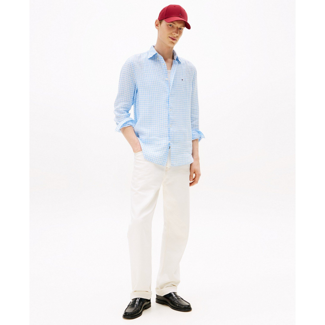 Men's 'Linen Gingham Button Up Shirt'