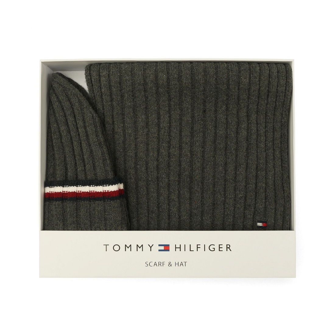 '2-Piece Wide Rib Global Stripe Cuff Beanie and Scarf Set' pour Hommes
