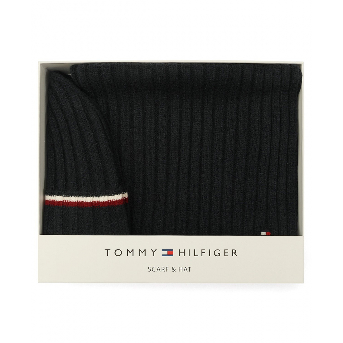 '2-Piece Wide Rib Global Stripe Cuff Beanie and Scarf Set' pour Hommes