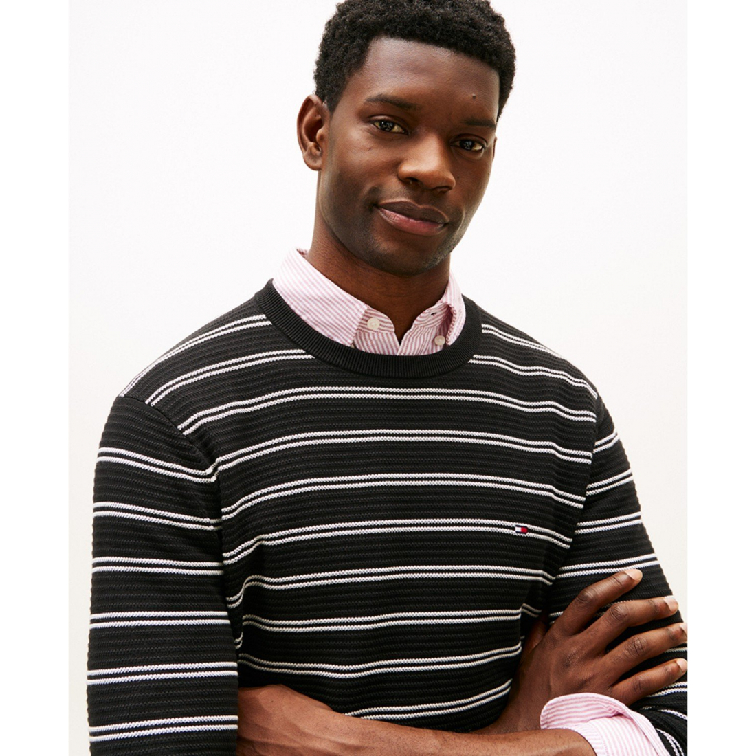 'Textured Cotton Crewneck Sweater' für Herren