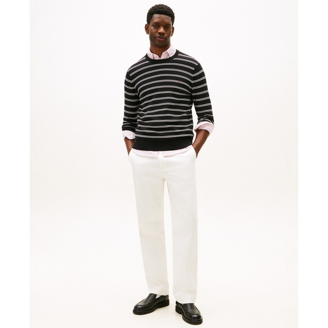 'Textured Cotton Crewneck Sweater' für Herren