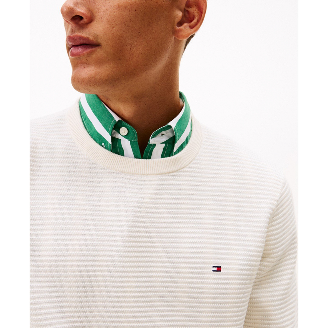 'Textured Cotton Crewneck Sweater' für Herren