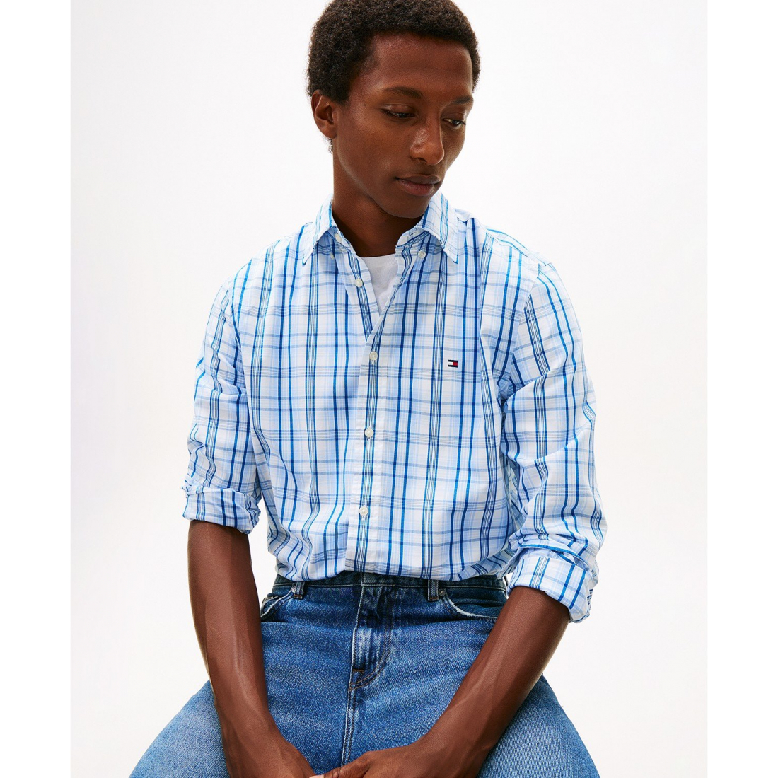 'Flex Poplin Medium Check Shirt' pour Hommes