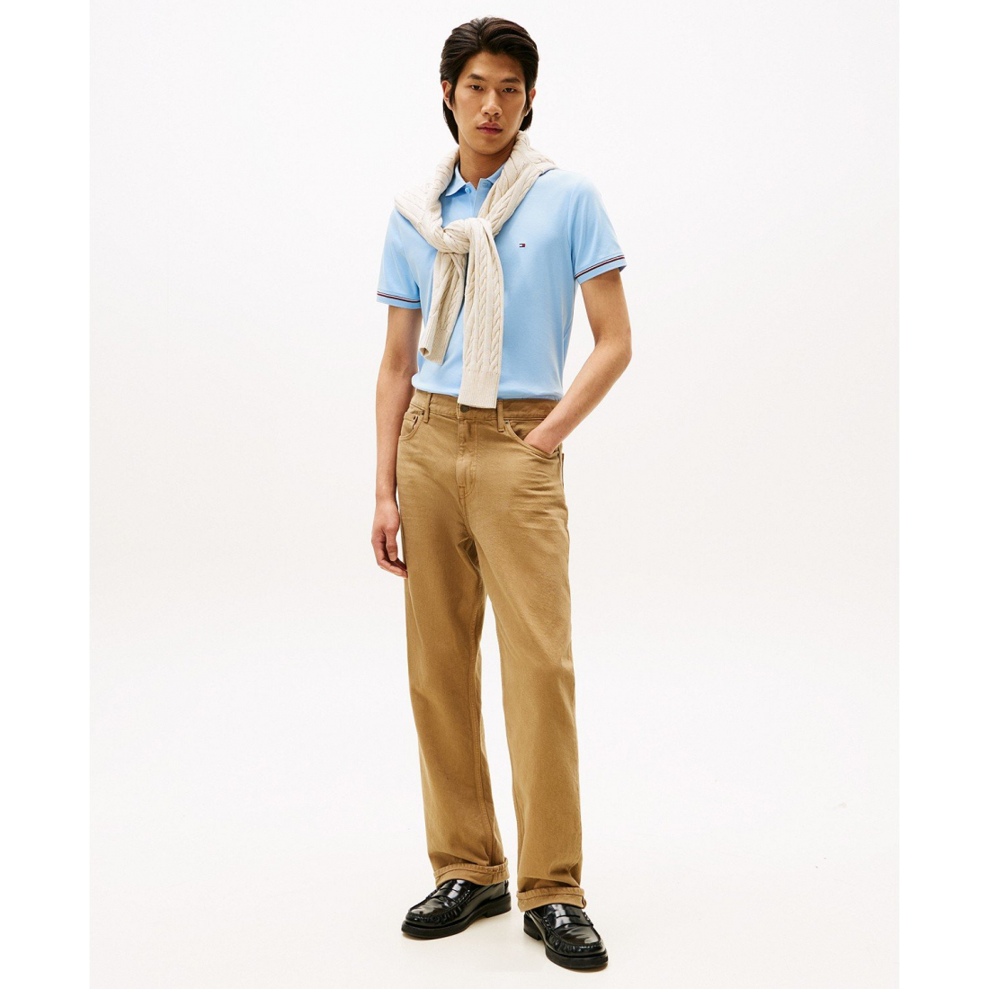 'Red, White, and Blue Cuff Slim Fit Polo' für Herren