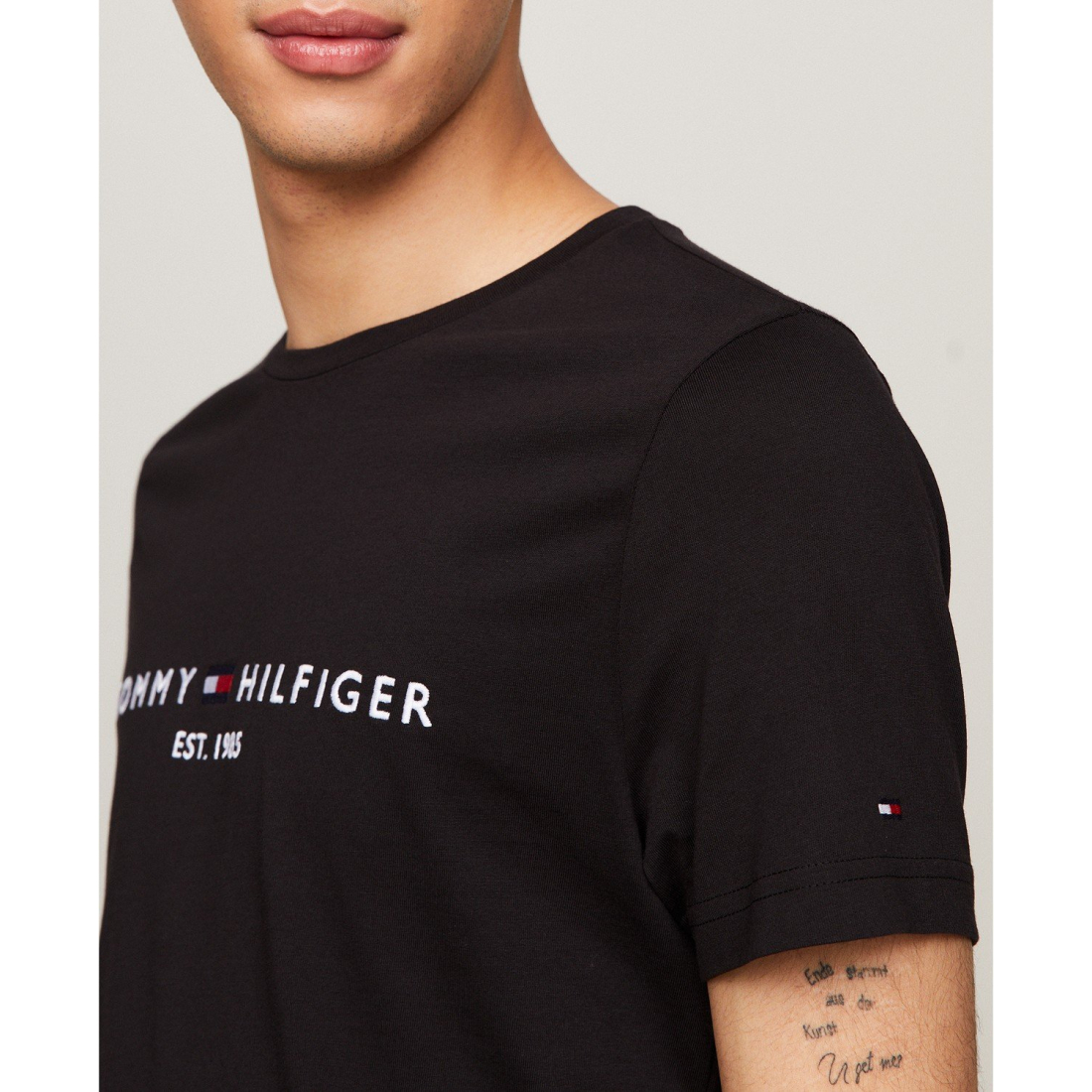 'Embroidered Logo Regular-Fit Crewneck T-Shirt' pour Hommes