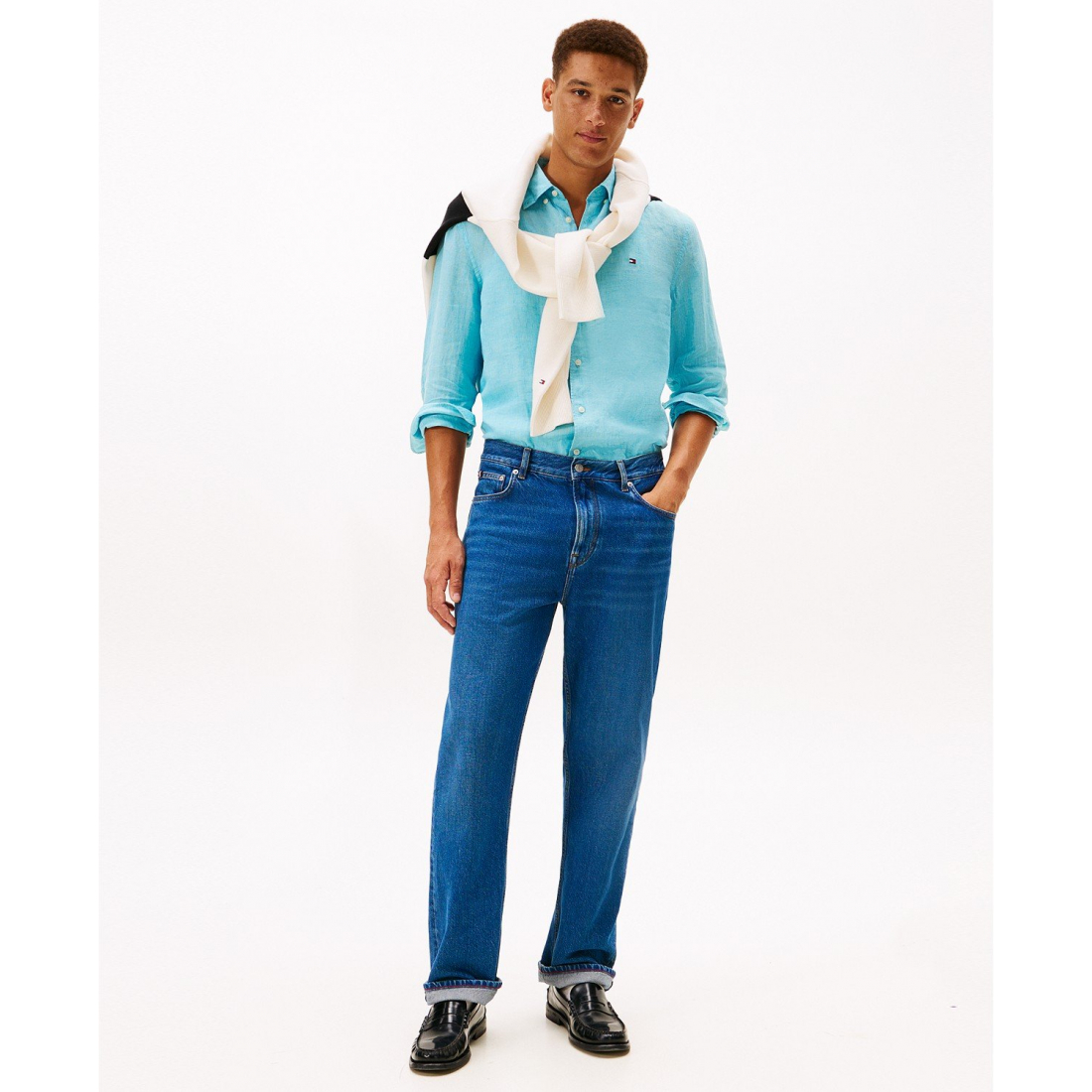 'Button-Down Linen Long Sleeve Shirt' pour Hommes