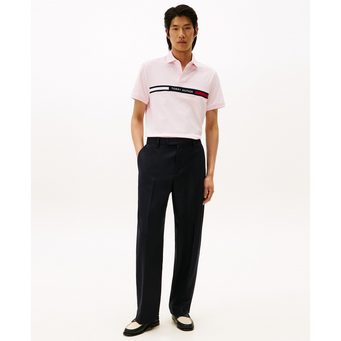 'Short Sleeve Embroidered Chest Stripe Polo Shirt' für Herren