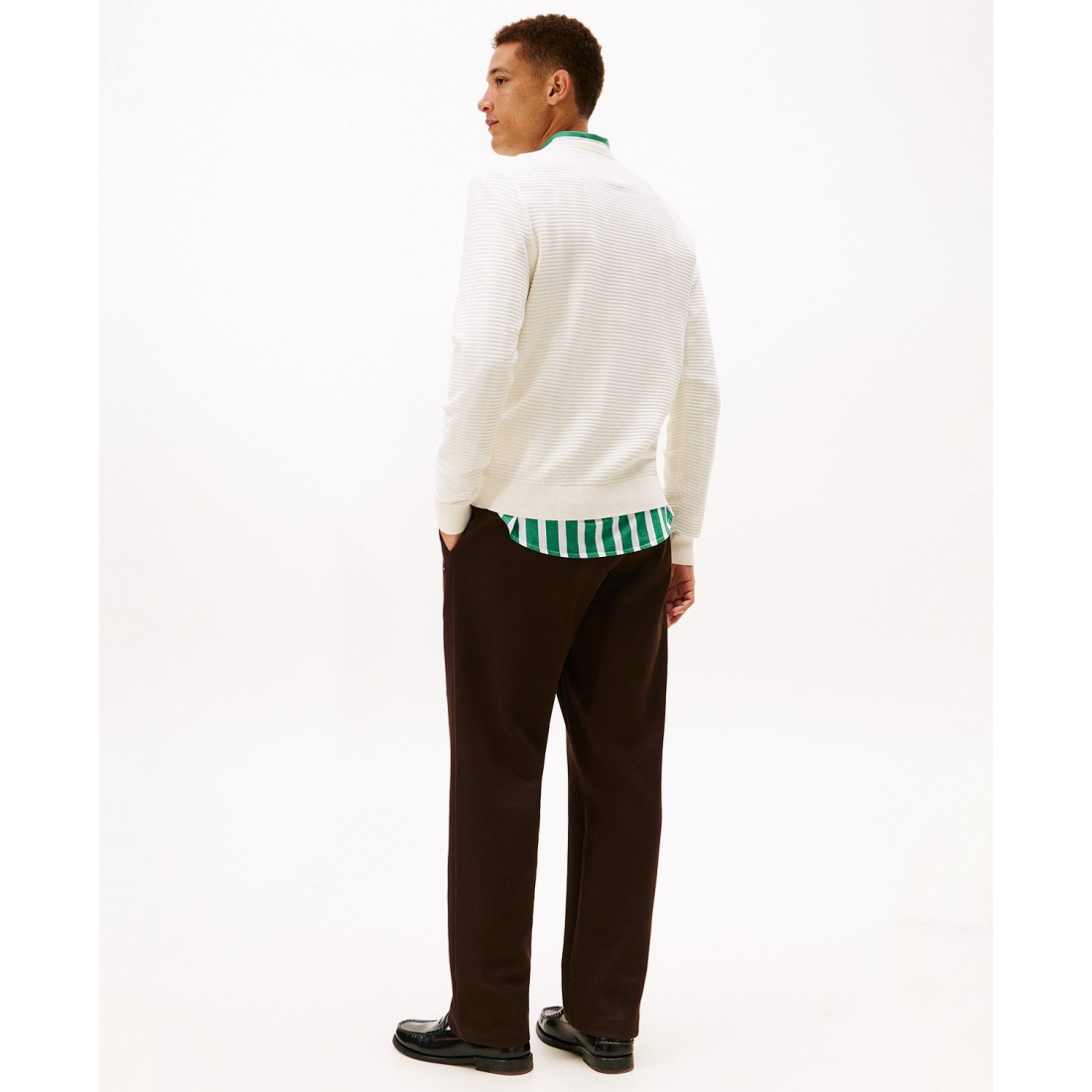 'Textured Cotton Crewneck Sweater' für Herren