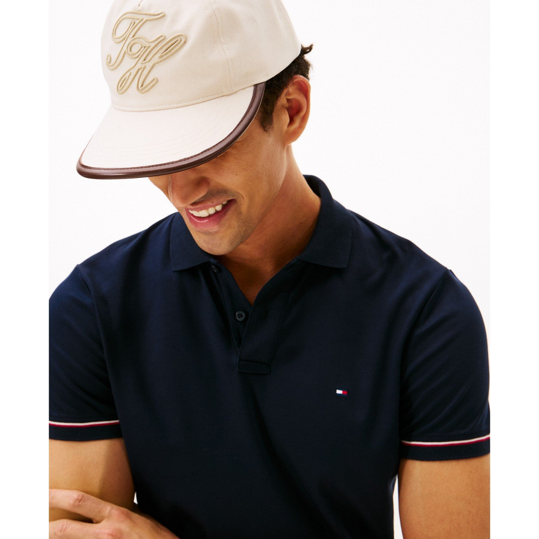 'Red, White, and Blue Cuff Slim Fit Polo' für Herren