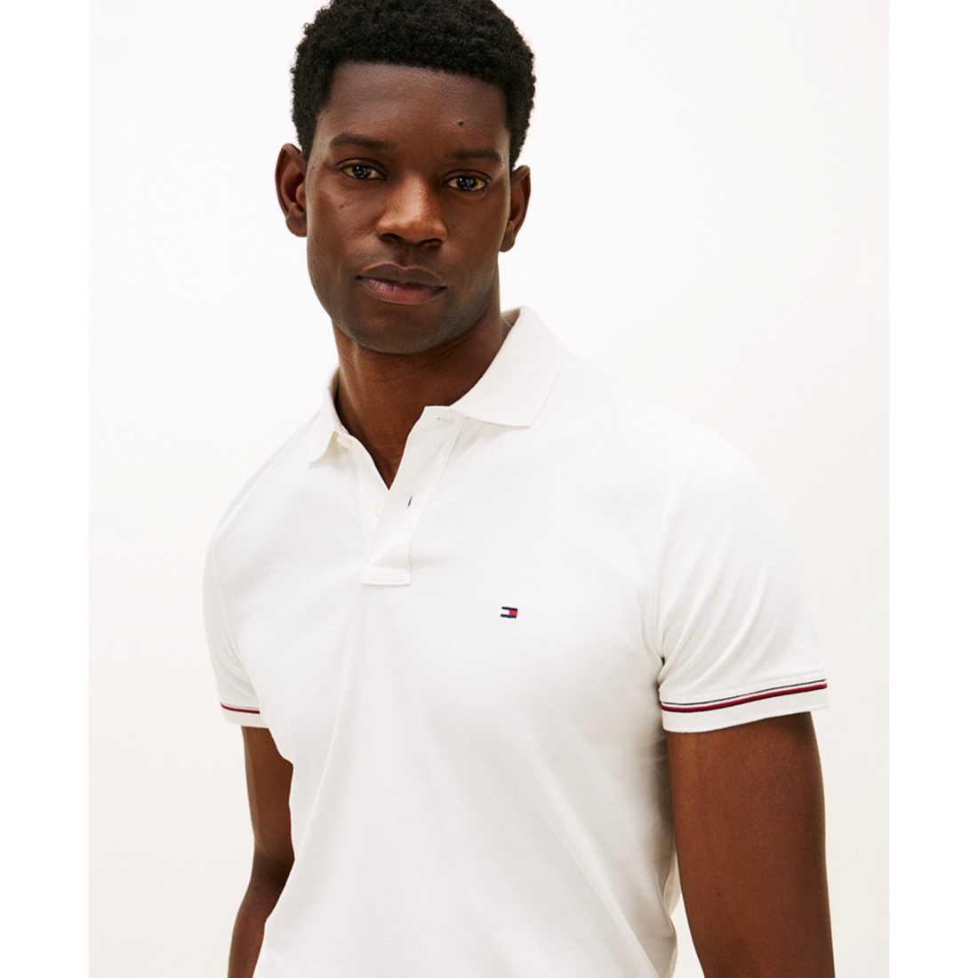 'Red, White, and Blue Cuff Slim Fit Polo' für Herren