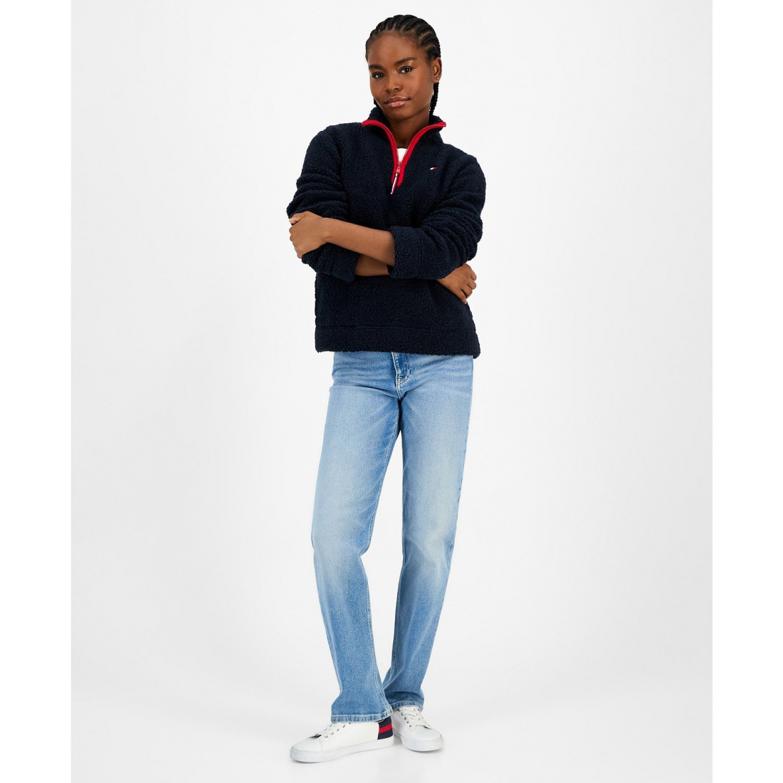 'Quarter-Zip Faux-Sherpa Jacket' pour Femmes