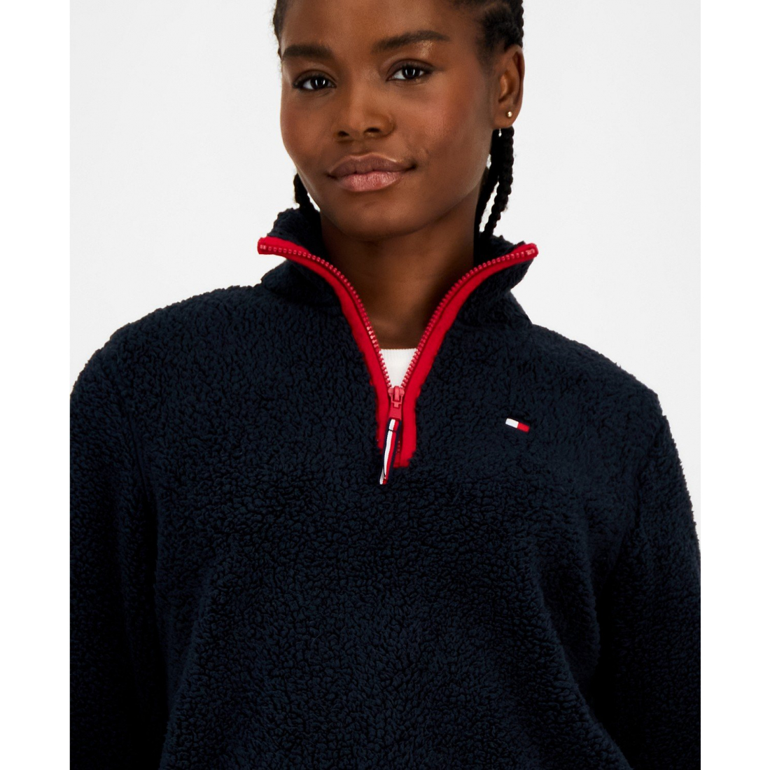 'Quarter-Zip Faux-Sherpa Jacket' pour Femmes