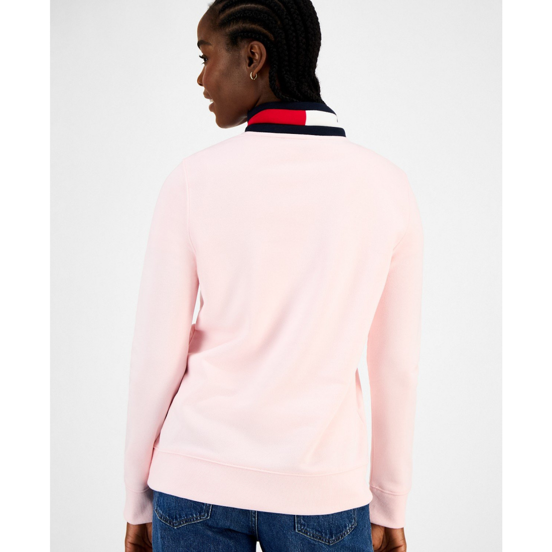 'Quarter Zip Embroidered Logo Sweatshirt' pour Femmes