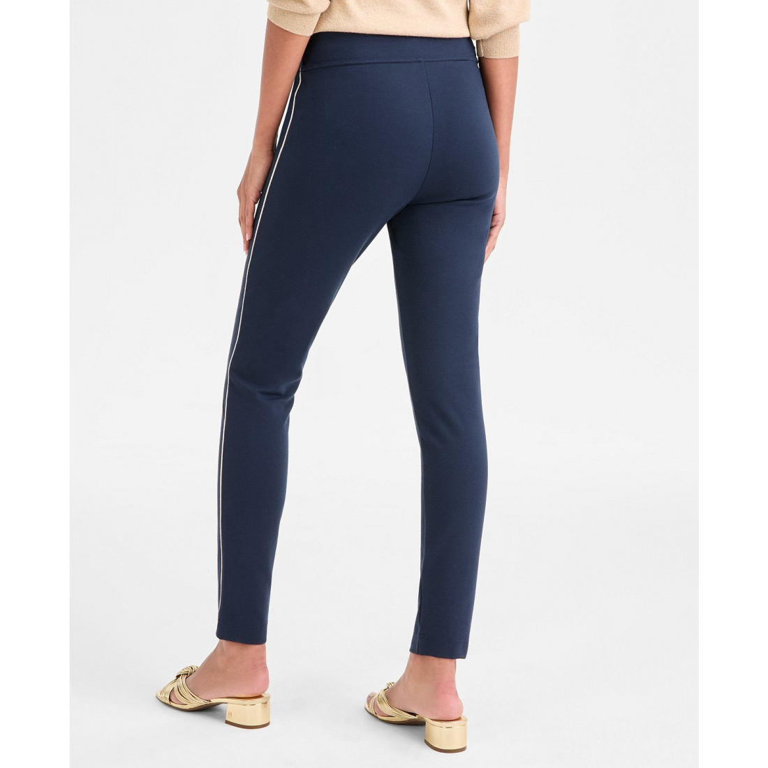 'Striped-Trim Seamed Pull-On Pants' für Damen