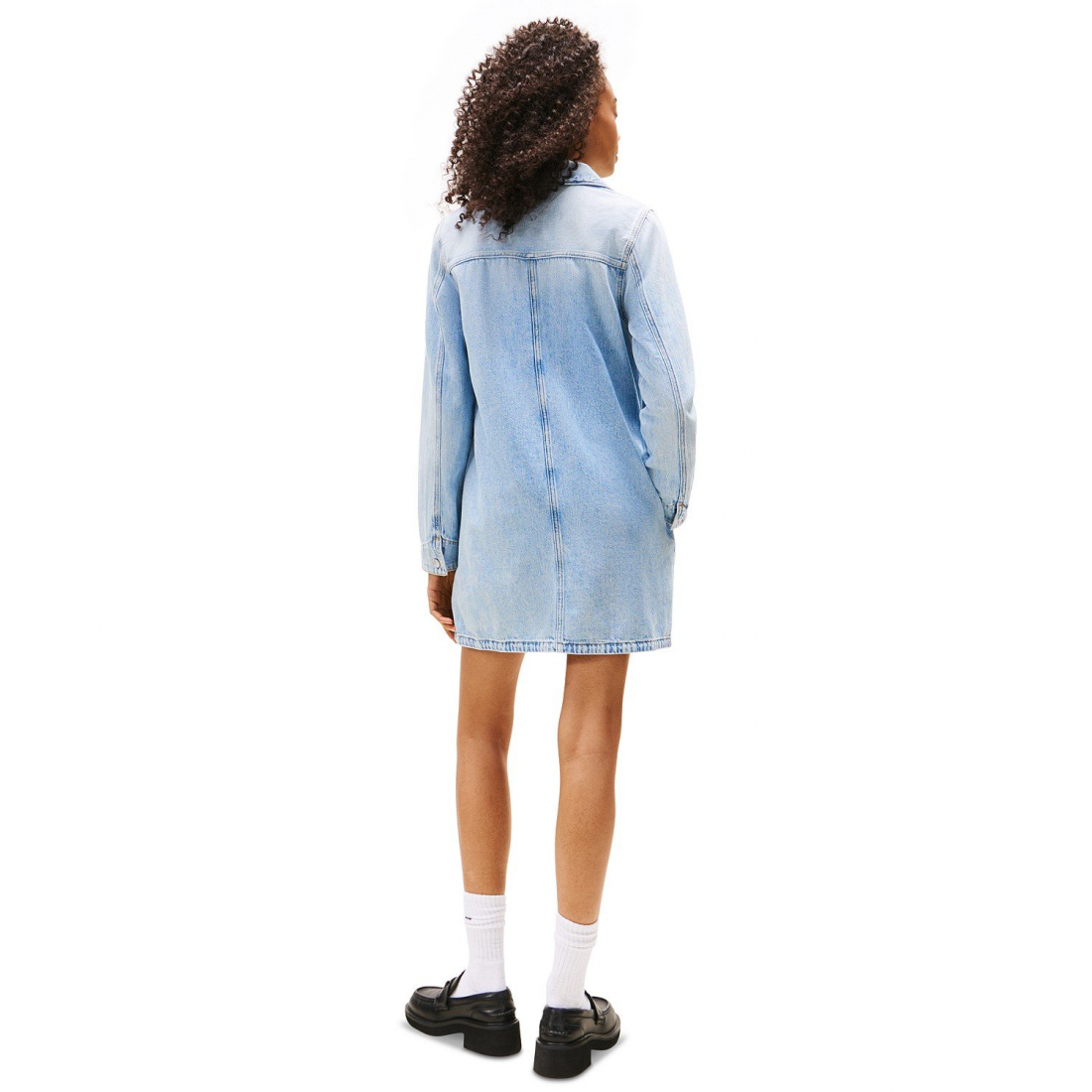 Women's 'Cotton A-Line Long-Sleeve Denim Dress'
