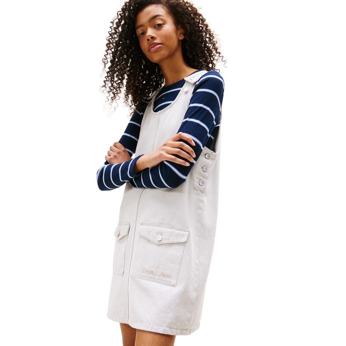 'Scoop-Neck Sleeveless Pinafore Dress' pour Femmes