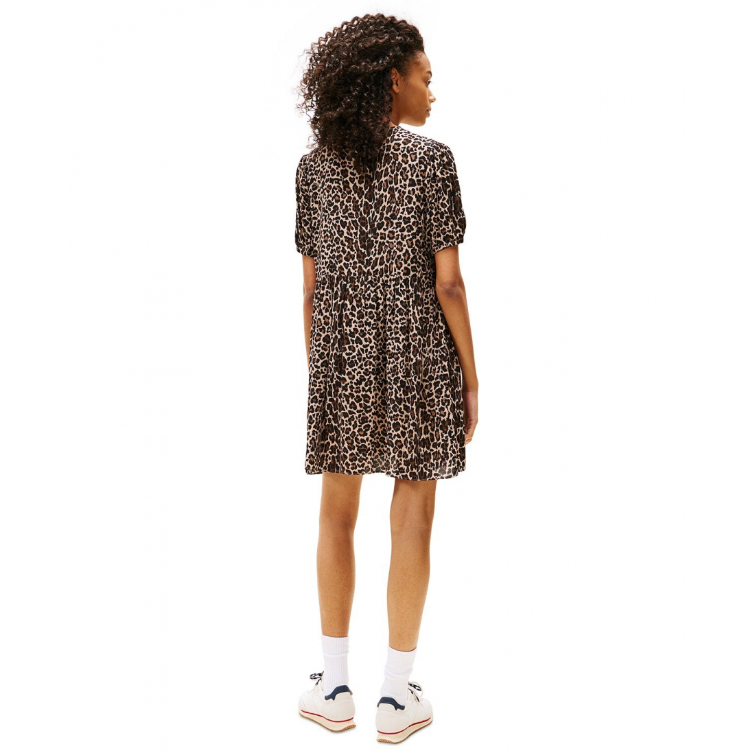 'Leopard-Print Tie-Front Mini Dress' pour Femmes