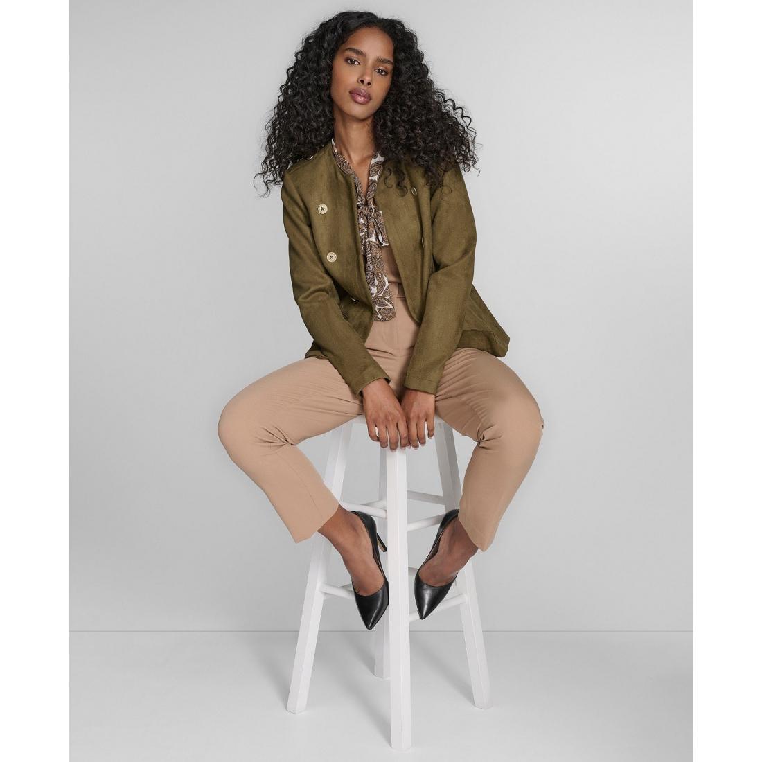 'Scuba Suede Long Sleeve Jacket' pour Femmes