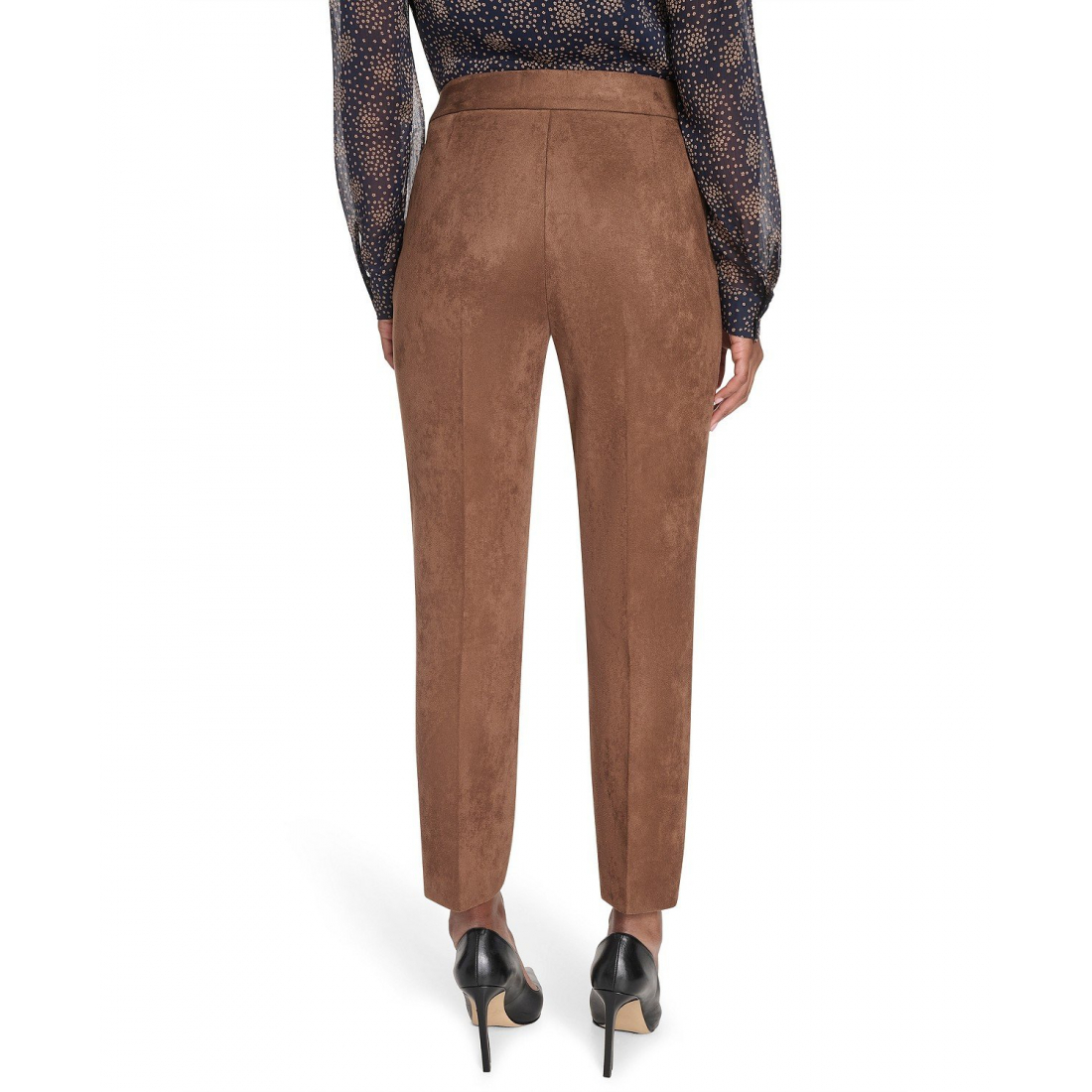'Scuba Suede High-Rise Ankle Pants' pour Femmes