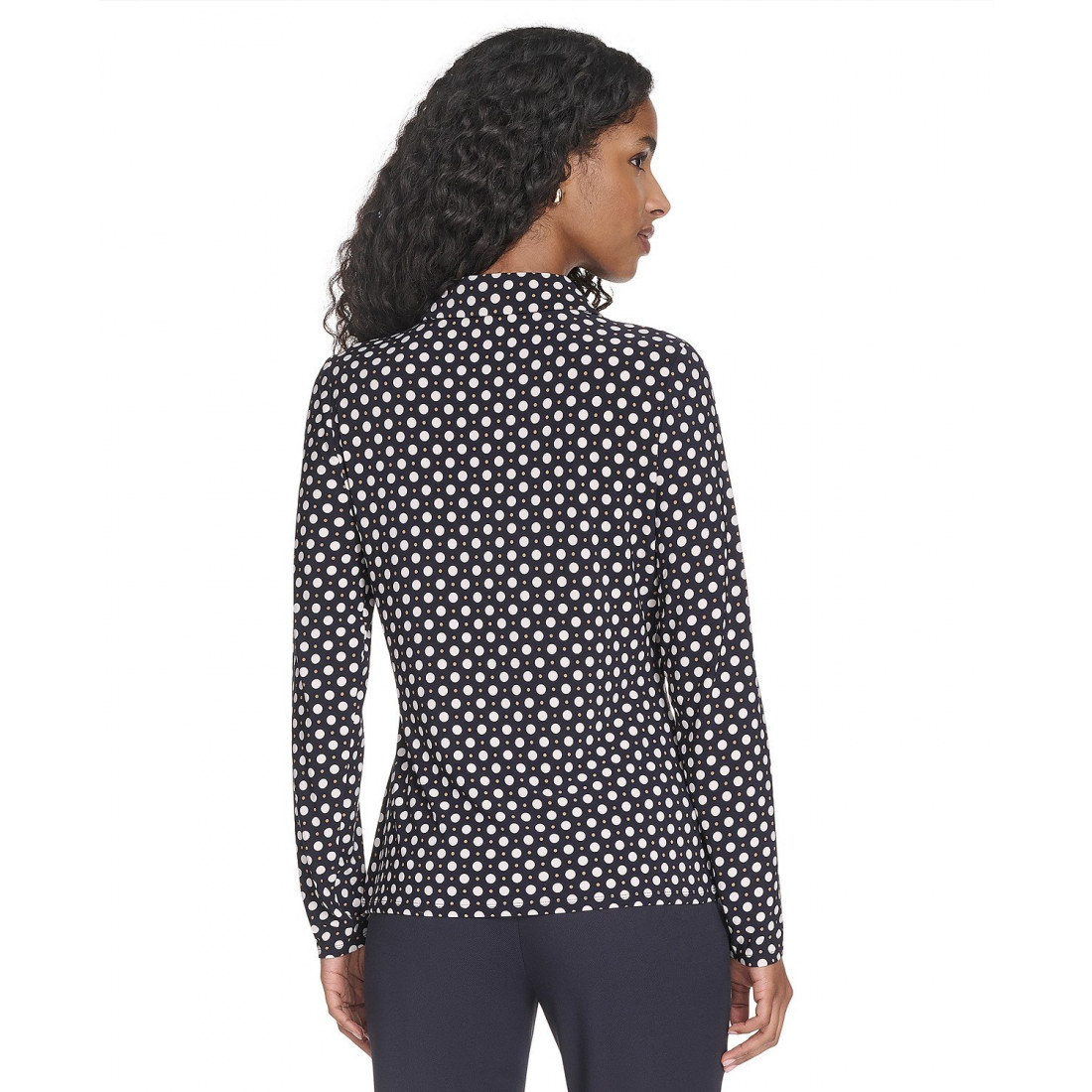 'Double Dot Knit Button-Up Top' pour Femmes