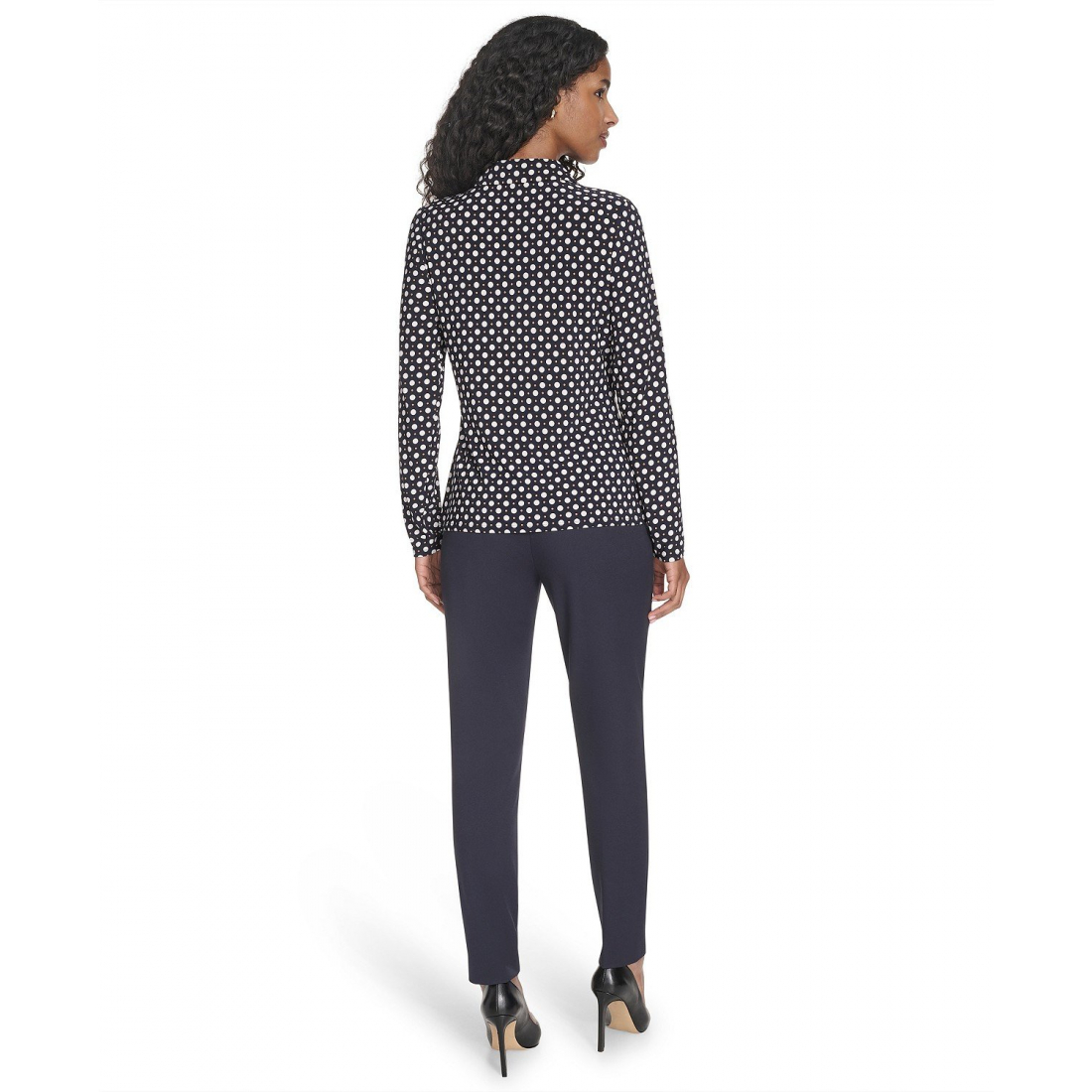 'Double Dot Knit Button-Up Top' pour Femmes