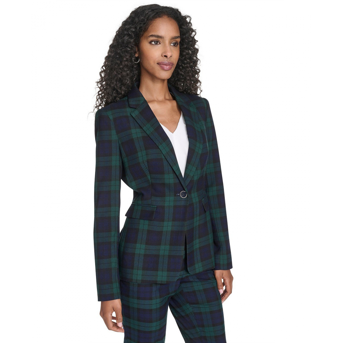 'Watch Plaid Slim Fit Blazer' pour Femmes