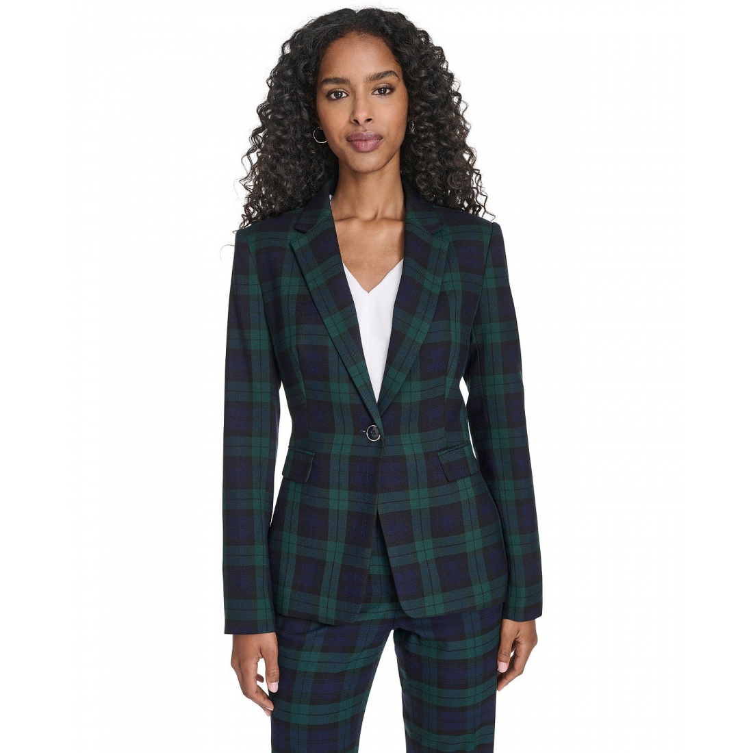 'Watch Plaid Slim Fit Blazer' pour Femmes