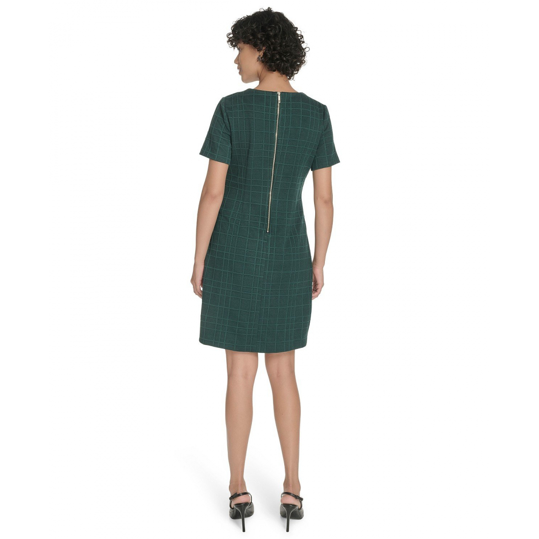 'Short Sleeve Knit Shift Dress' pour Femmes