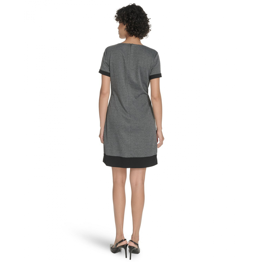 'Herringbone Crew Neck Dress' pour Femmes