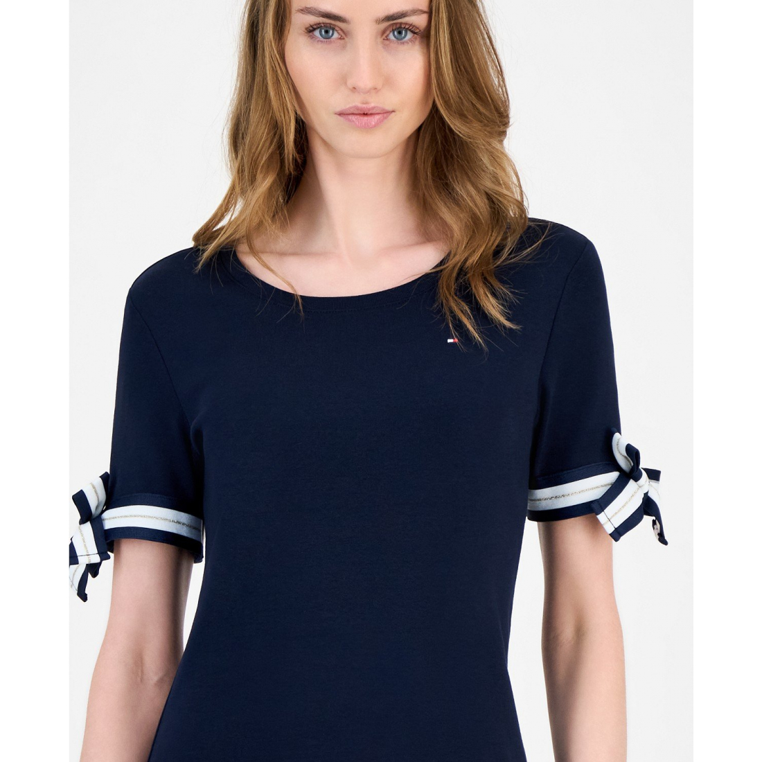 'Cotton Tie-Sleeve T-Shirt' pour Femmes