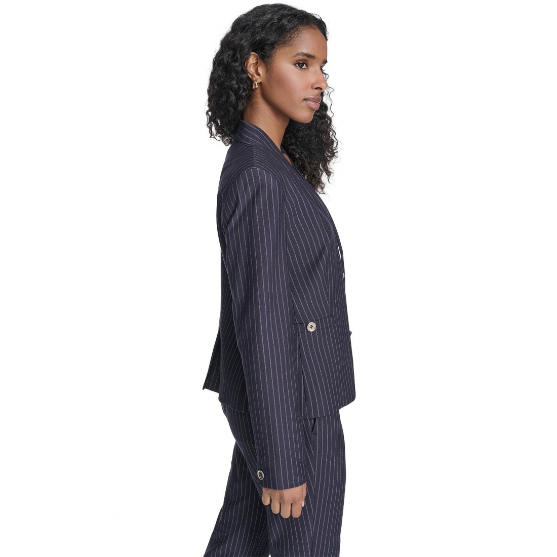 'Open Front Striped Blazer' pour Femmes