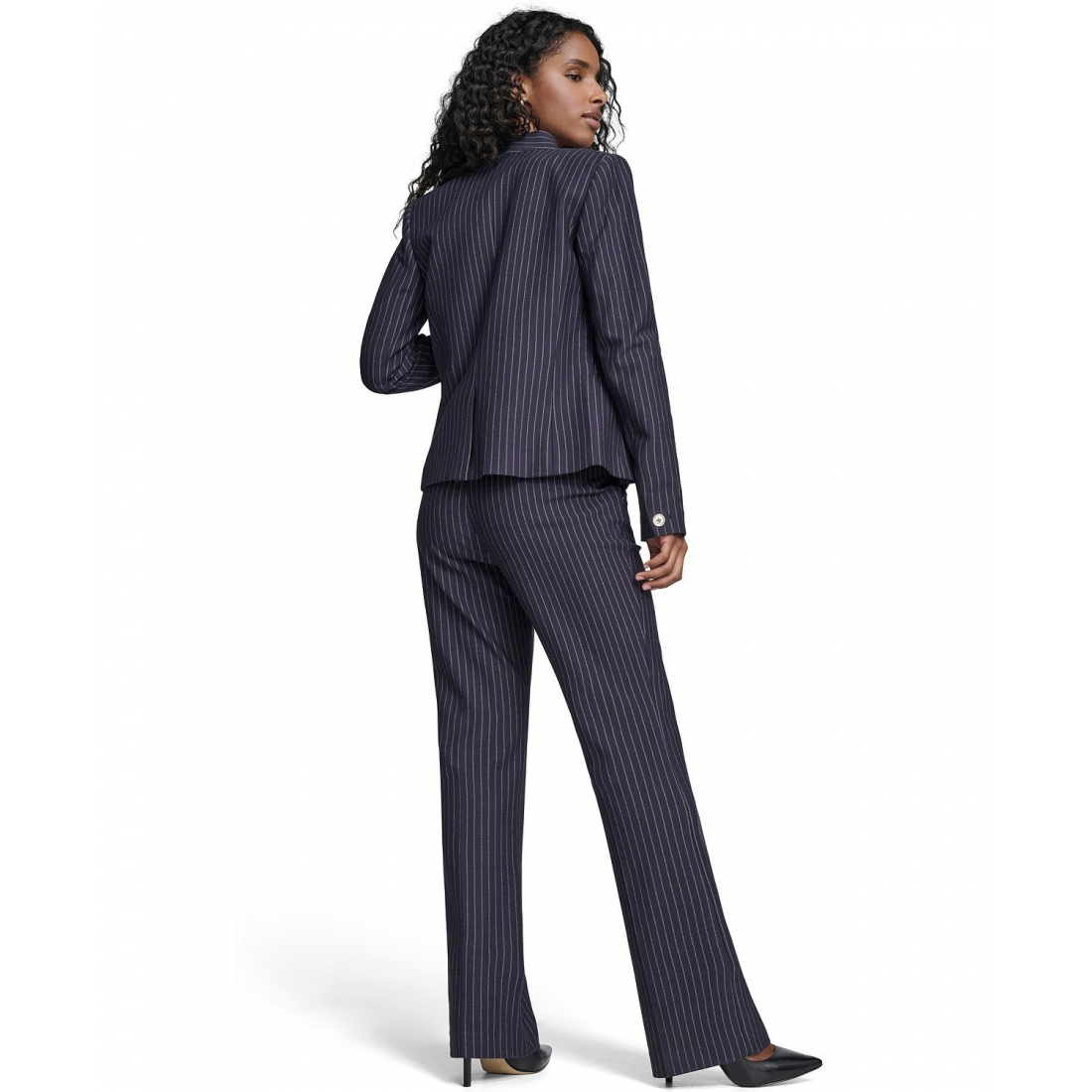 'Open Front Striped Blazer' pour Femmes