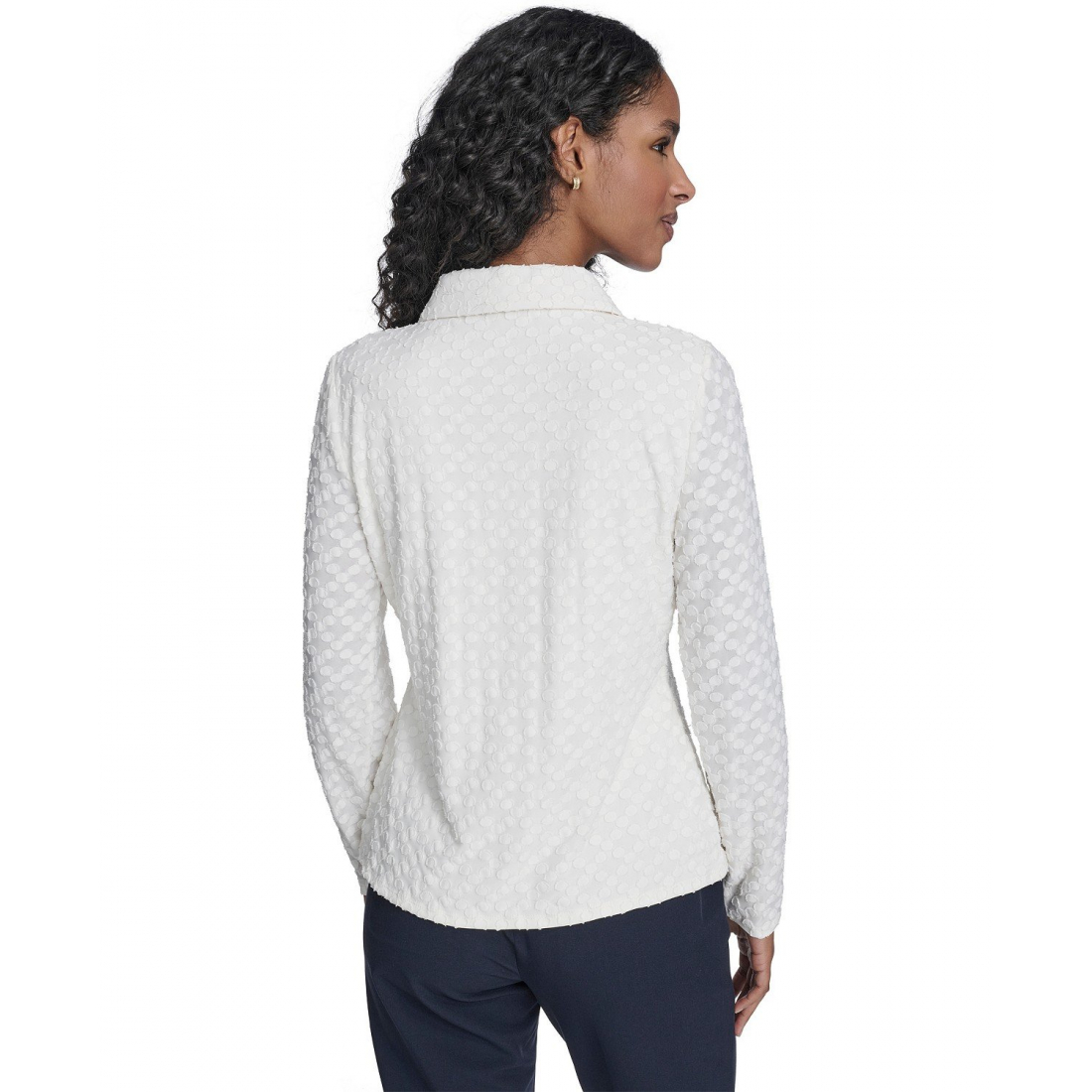 'Floral Clip Button-Up Top' pour Femmes