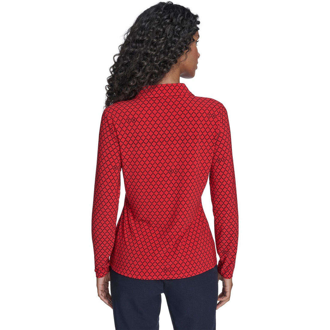 'Long Sleeve Clover Button-Up Top' pour Femmes