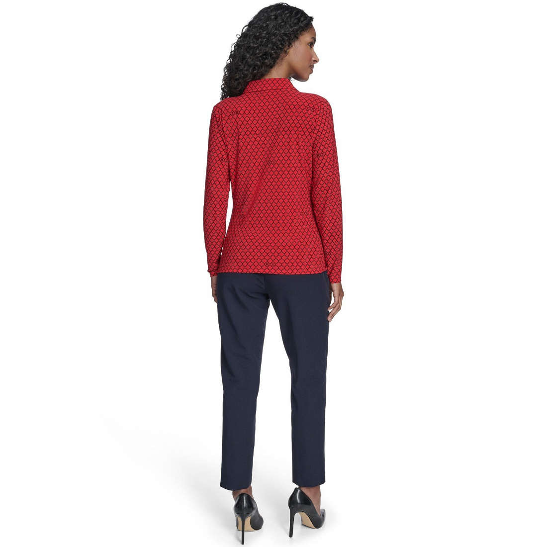 'Long Sleeve Clover Button-Up Top' pour Femmes