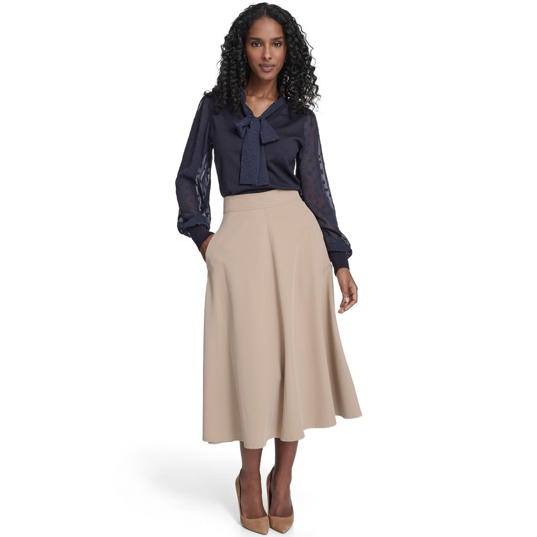 'Mixed Media Floral Clip Long Sleeve Sweater' pour Femmes